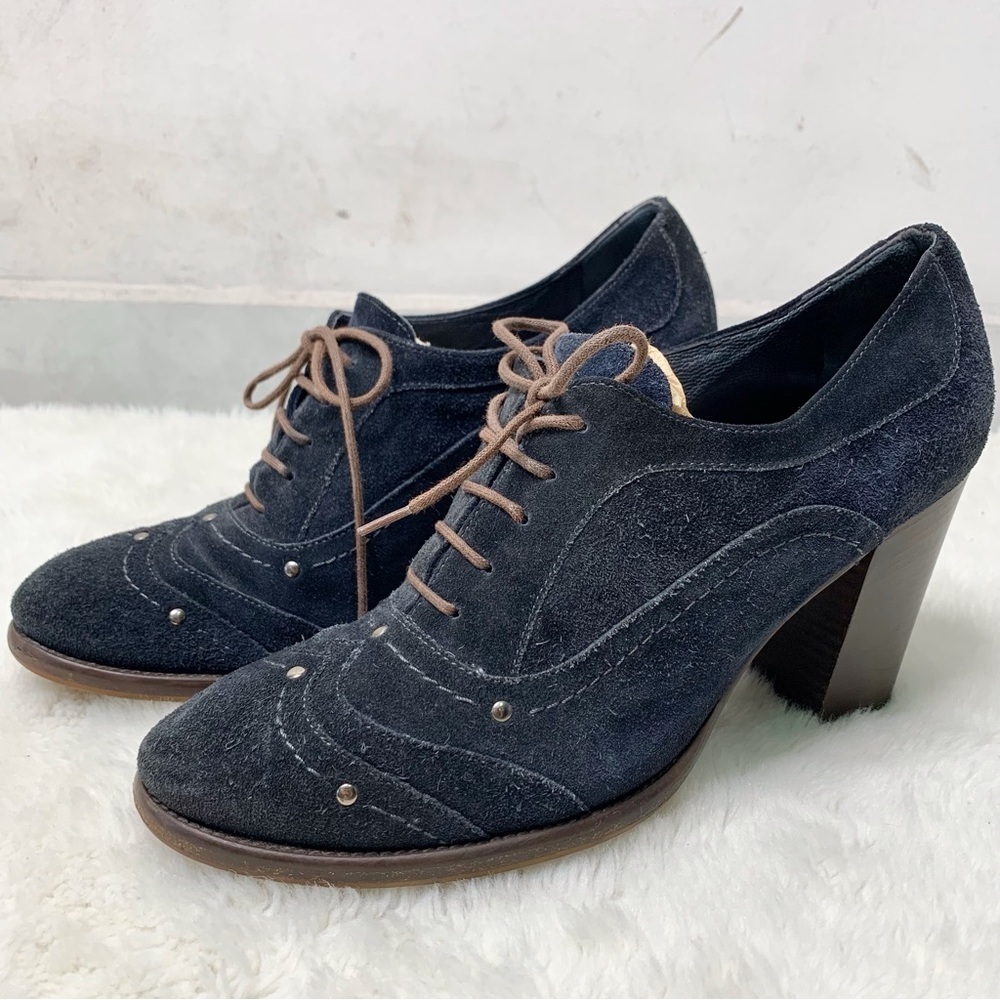 Guglielmo Rotta Witchy Women's Blue/Brown Suede Leather Lace up Ankle Boots 38